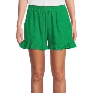 NWT! SUGARLIPS Forrest Green Ruffle Hem Shorts - Sz S